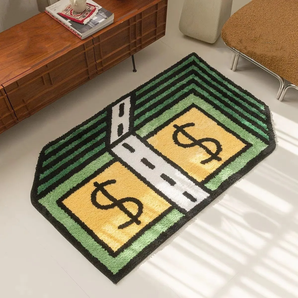 VIKAMA Creative US Dollar Doormat Non-Slip Entryway Rug Bathroom Mat Home Decor​