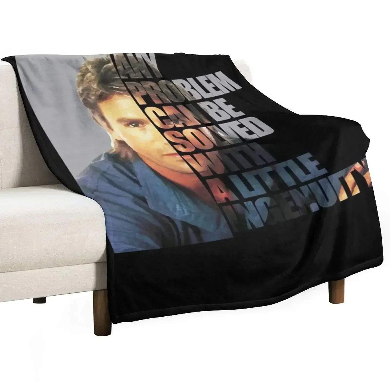 Presentes para Fãs: Manta Ultra Macia de Flanela e Fleece com Tema Macgyver para Todas as Estações