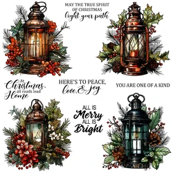 Mangocraft Lamp with Flowers Christmas Cutting Dies Clear Stamp DIY Scrapbooking Metal Dies Silicone Stamp For Card Album Decor