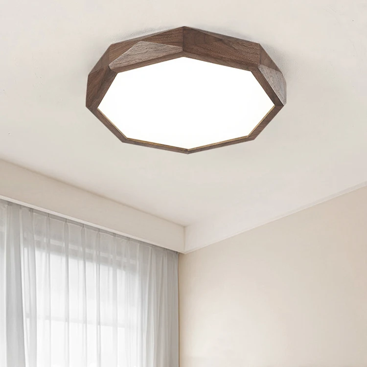 

Black Walnut Bedroom Ceiling Light Eye protection Three Color Stepless Intelligent Voice Dimming Living Room Study Ceiling Light