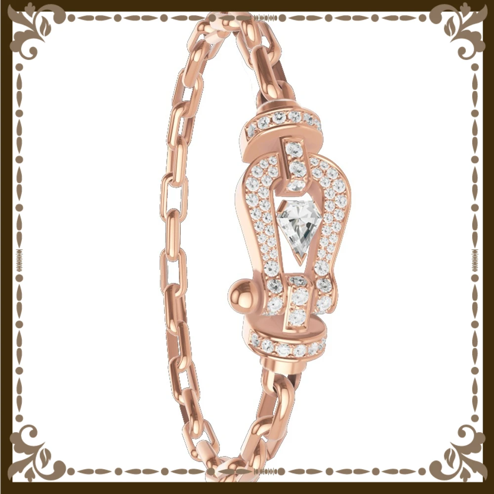 

VZZS 2026 New 925 Silver Chain Buckle Size M-L SingleRow Zircon Bracelet Female Daily Wear Party Gifts Luxurious Couple Jewelr