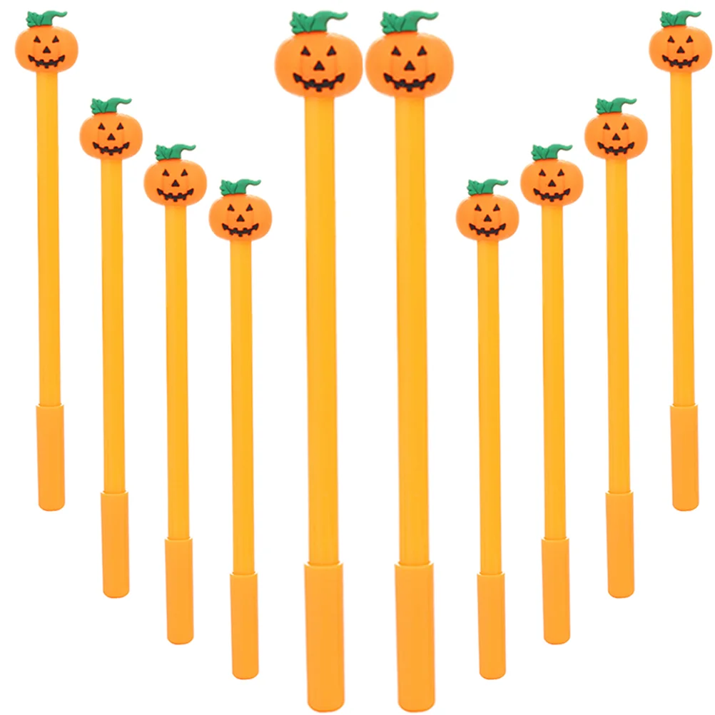 

10Pcs Writing Pens Cartoon Stationery Halloween Pumpkin Themed Gel Pens Lovely Note Taking Pens ink pens