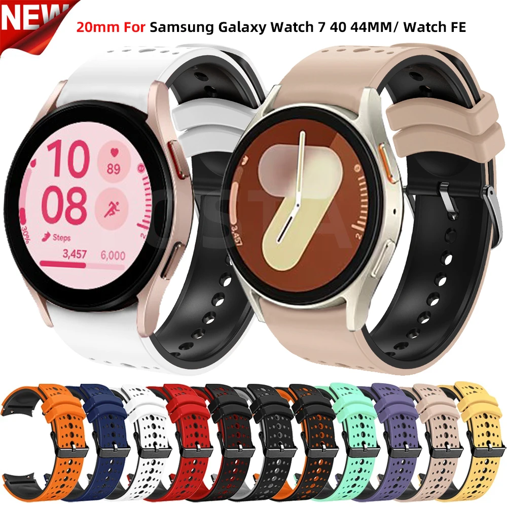 Silicone Strap For Samsung Galaxy Watch 7 6 5 4 40mm 44mm Watch 5 Pro 45mm Bracelet Band For Galaxy Watch 6 4 Classic Wristbands