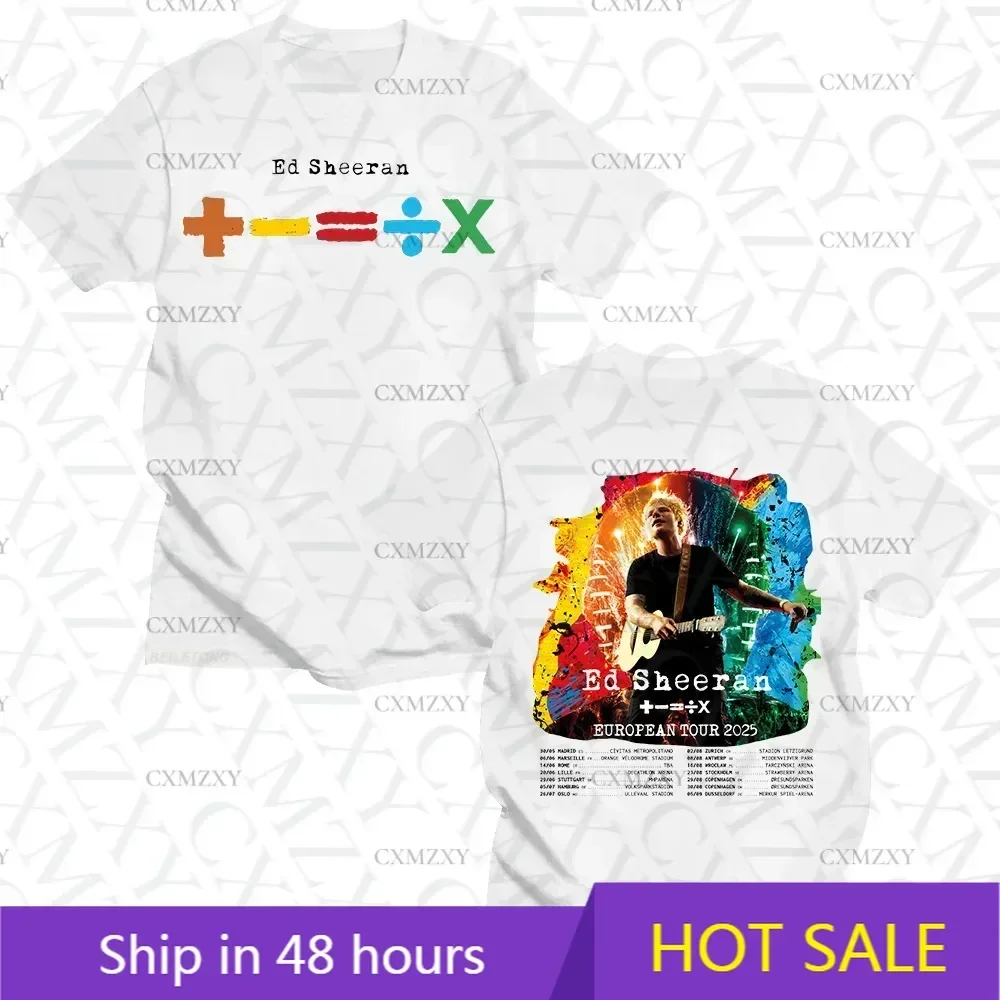 

Ed Sheeran European Tour T-shirts Men's and Women's Clothing O Collar Short Sleeve Loose Fashion Tshirt Fan Gif Tees