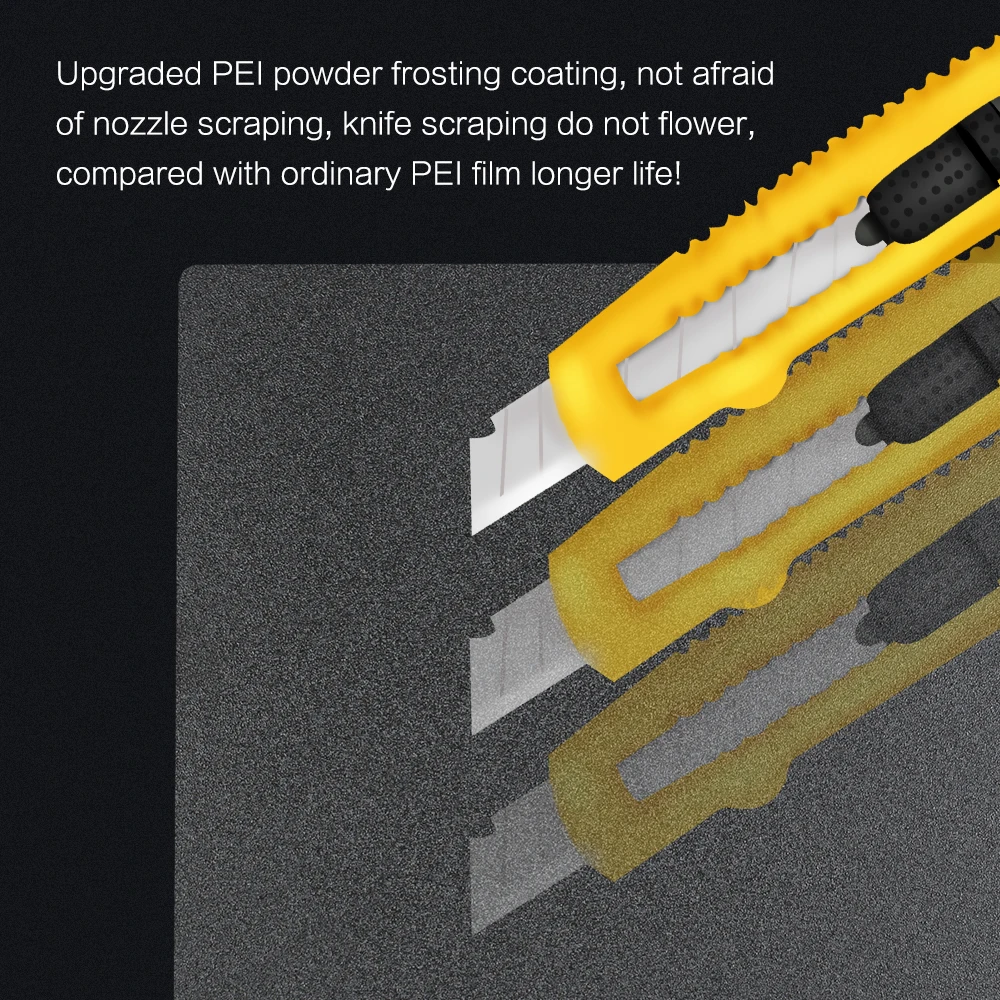 Folha de aço fosco Primavera Peças Impressora 3D, PEI pó revestido, Build Plate Base, 220mm, 235mm, 310mm, 410mm, Heat Bed Print para Ender 3, XCR