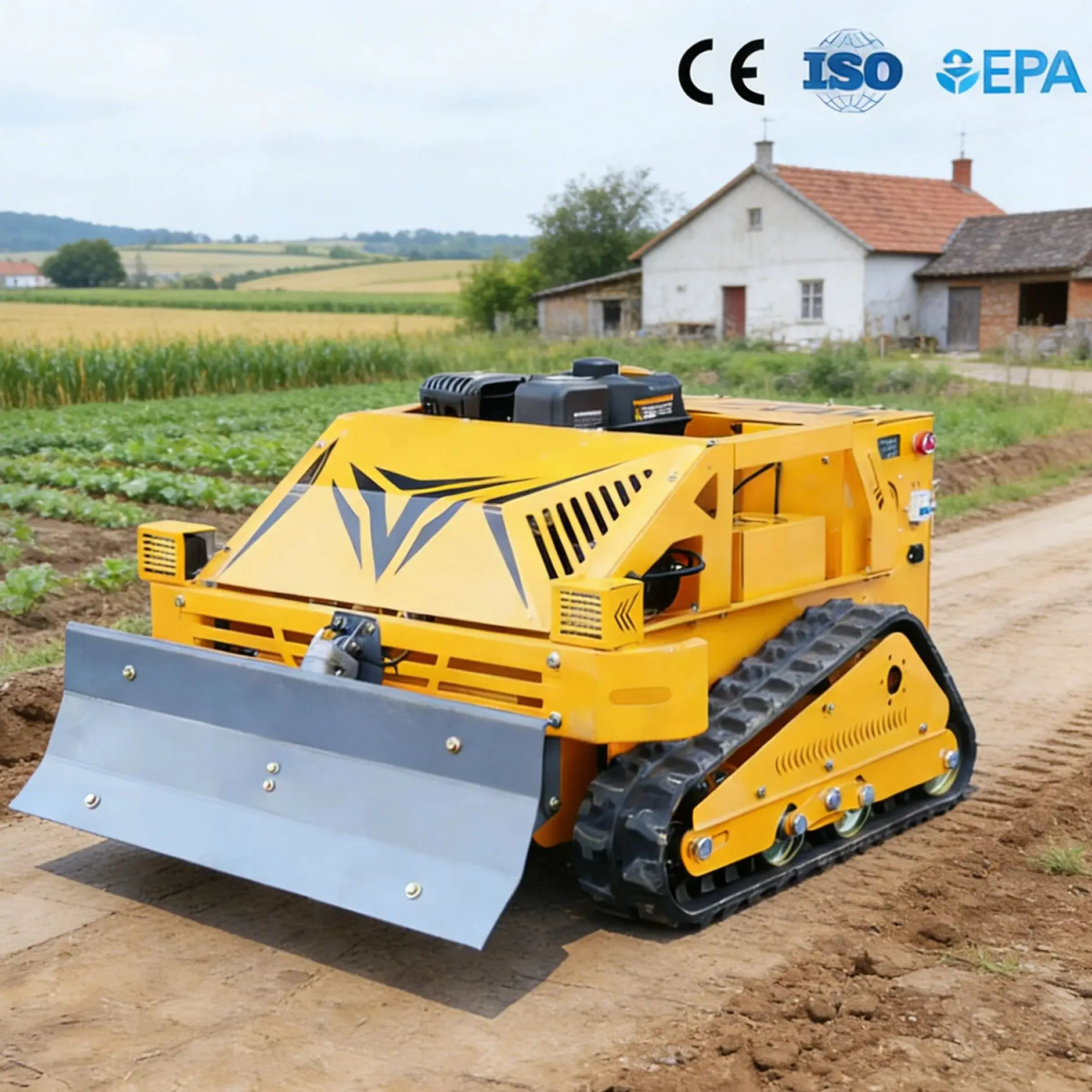 Customized 150MM wide track stable operation in muddy orchards and wet nurseries no sinking or seedling damage flail mower
