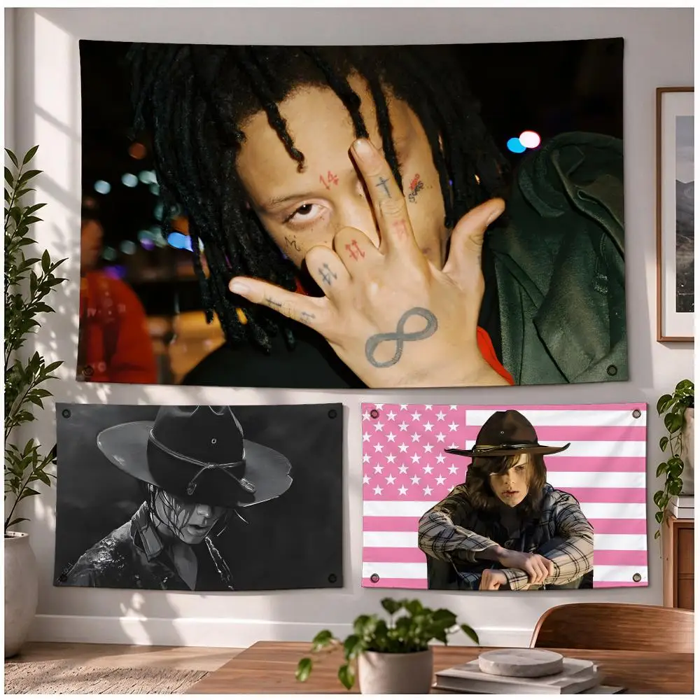 Carl Grimes Character Zombie Flags Four Ring Ornament Indoor Outdoor Decor Simple Hanging Mount Gift