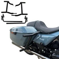 Motorcycle Parts Club Style Saddlebag Guard Rail Guard with Support Bar for Harley Touring Road Street Glide Special 2014-2024