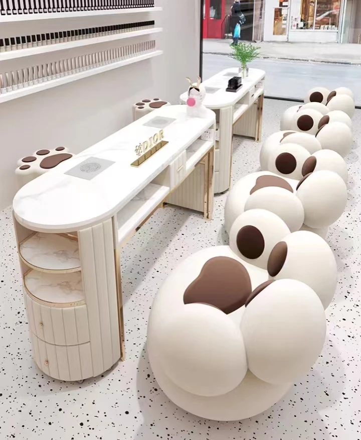 

Hot Sale Beauty High Quality Manicure Tables Leather Wood Time Lead Modern Nail Table Manicure Tables