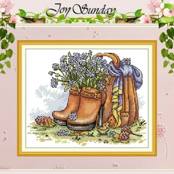 Daisies in High Heels Patterns Counted Cross Stitch Set DIY 11CT 14CT 16CT Stamped DMC Cross-stitch Kit Embroidery Needlework