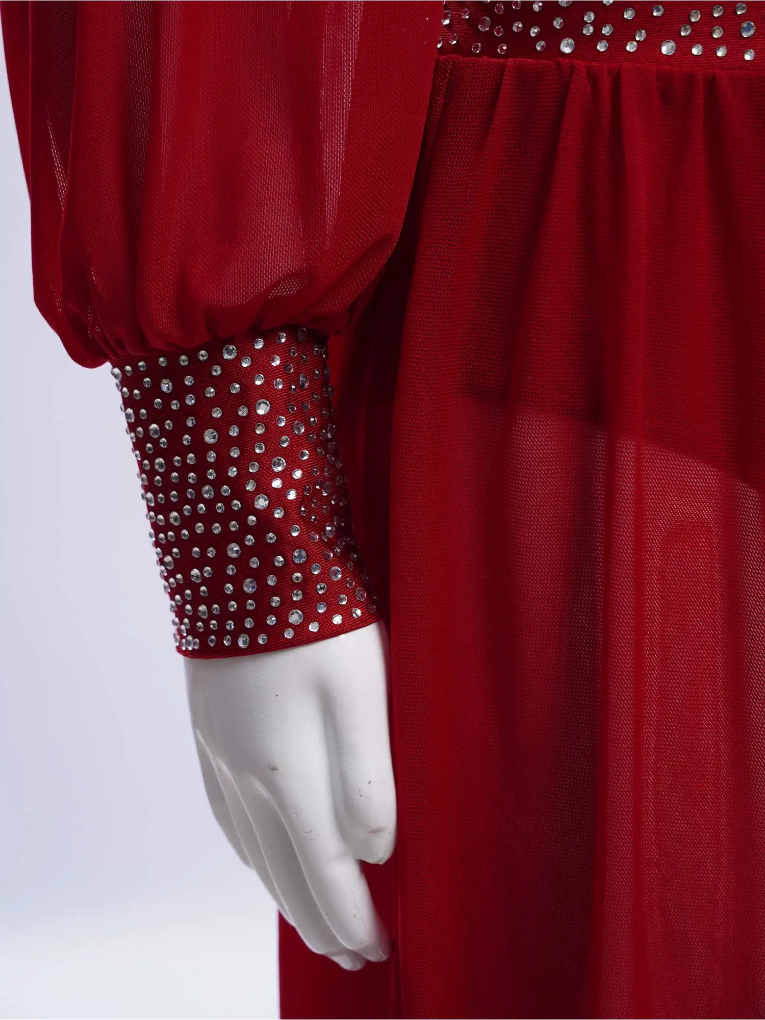 Costume da balletto per bambina, 2 pezzi, maglia trasparente, maniche lunghe, ritaglio sul retro, top corto + gonna per performance di danza lirica di pattinaggio di figura