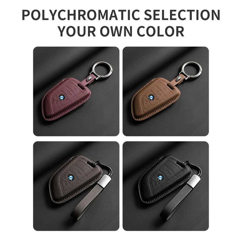 Leather Car Logo Key Case Key Fob Accessories For BMW 320i 530i 550i X1 X3 X4 X5 X6 F20 F15 F16 F48 F30 G20 G30 G01 G02 G05 G11 view 6