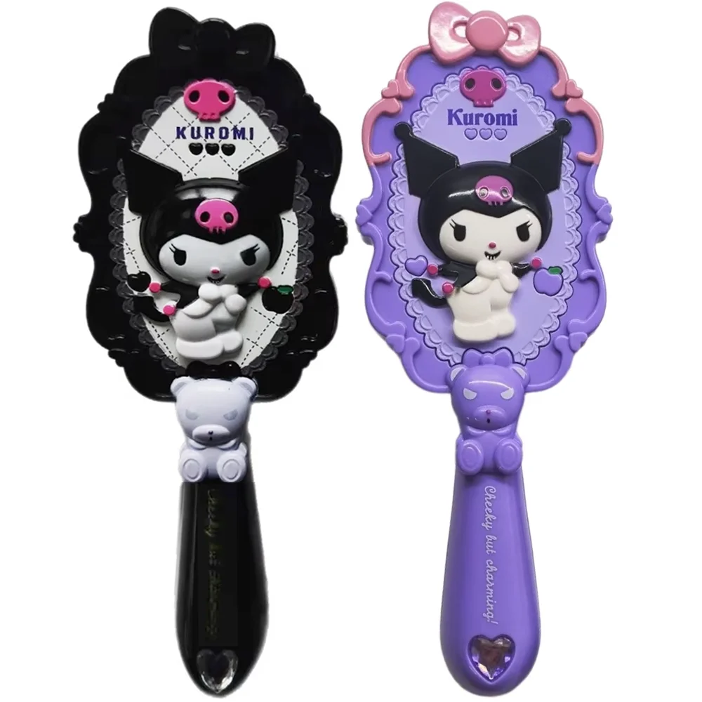 

New Kawaii Anime Kuromi Hello Kitty Cinnamoroll My Melody Cartoon Cute Girl Love Makeup Comb Student Straight Handle Comb