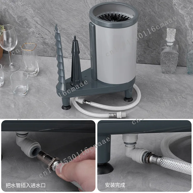 Coffee Shop Cup Washer  Brush Machine Bar Bar Sink Press Type Rinse Cup Set Commercial Beer p Cleaning Machine