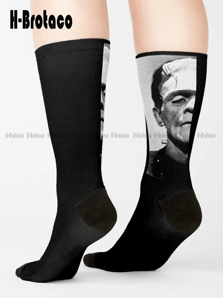 Frankenstein. Boris Karloff As The Monster. Socks Woman Socks Ladies Sports Harajuku Gd Hip Hop Street Skateboard Socks Casual