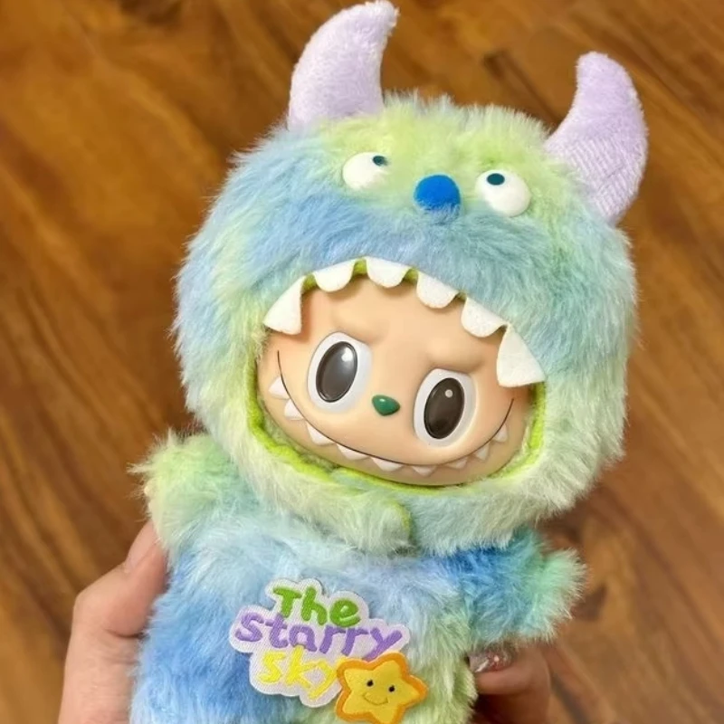 Conjunto de ropa de peluche con colgante, accesorios suaves para muñecas Labubu de 17cm V1 V3, ropa para muñecas coleccionables