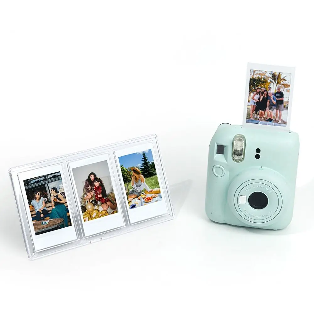 3 Slots Vertical Film Photo Frame Instant Camera Transparent 3 inch Picture Holder Photo Table for Fujifilm