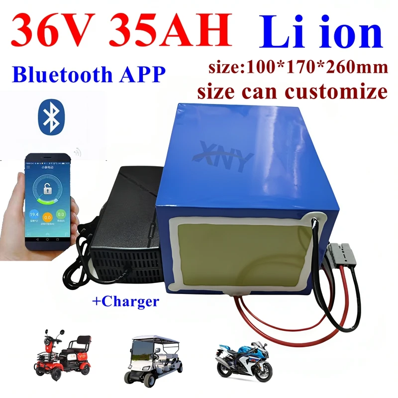 

XNY 36v 35Ah Li-ion Battery 18650 BMS 10S Li-ion for 2000W 1000w Golf Cart, Boat, Small Vehicle Power Supply