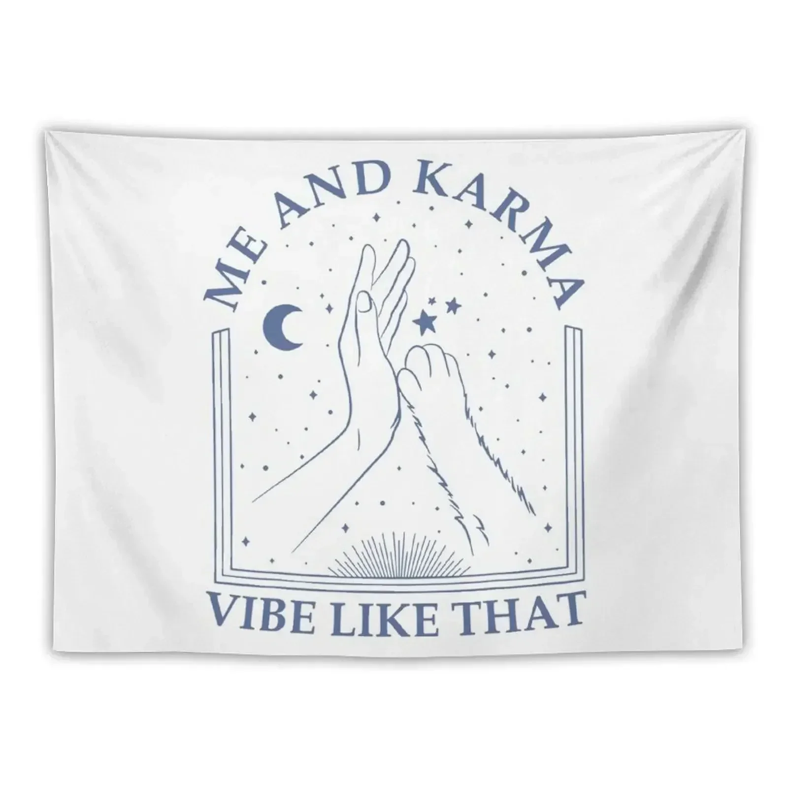 Me And Karma Vibe Like That Karma Handshake Cat Tapestry House Decorations Wallpaper Bedroom Tapestry