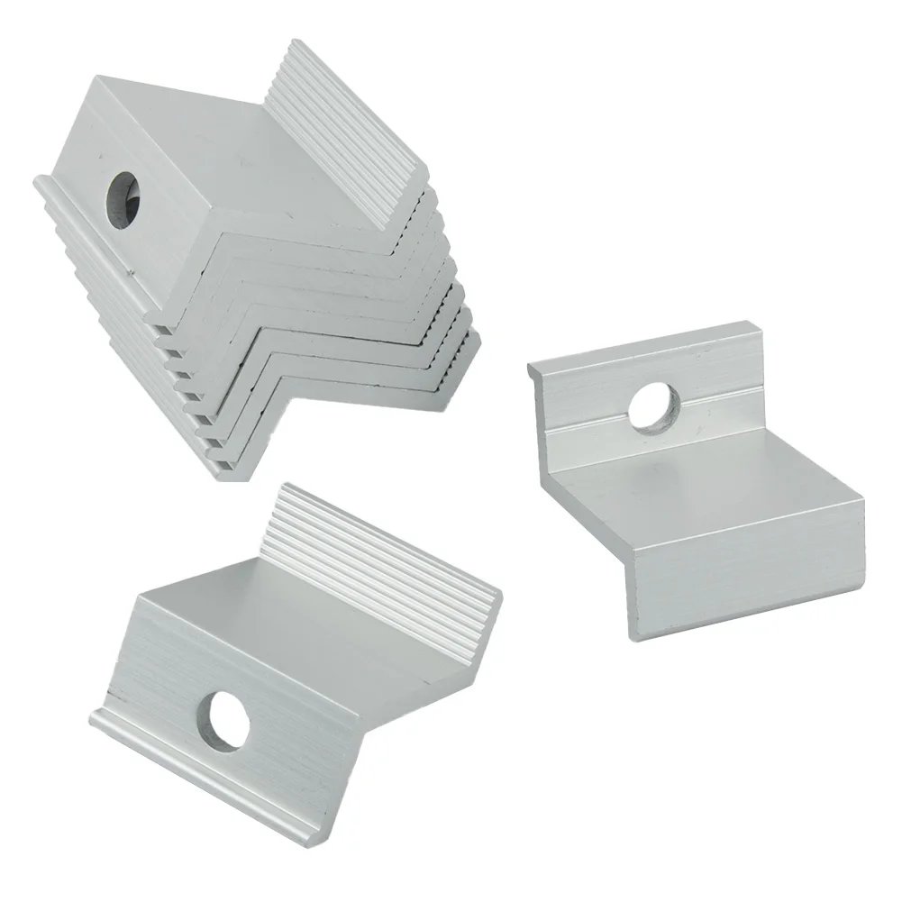 10pcs Aluminum PV End Clamp for Photovoltaic Solar Panel Mounting Rails Designed for All Standard Frame Height Ranges