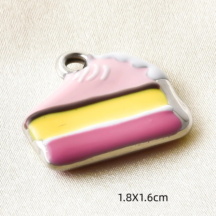 3 Stück/Set Öltropfen-Kuchen-Haartrockner Alltagsbedarf Charm Edelstahl-Anhänger für Schmuckherstellung Mädchen-Anhänger DIY Bastelbedarf – Detail 3