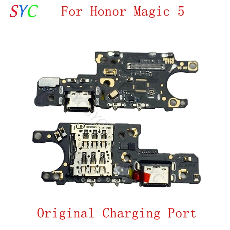 

Оригинальный разъем для USB-порта для зарядки Huawei Honor Magic 5, разъем для зарядки с кардридером для Sim-карт, запасные части