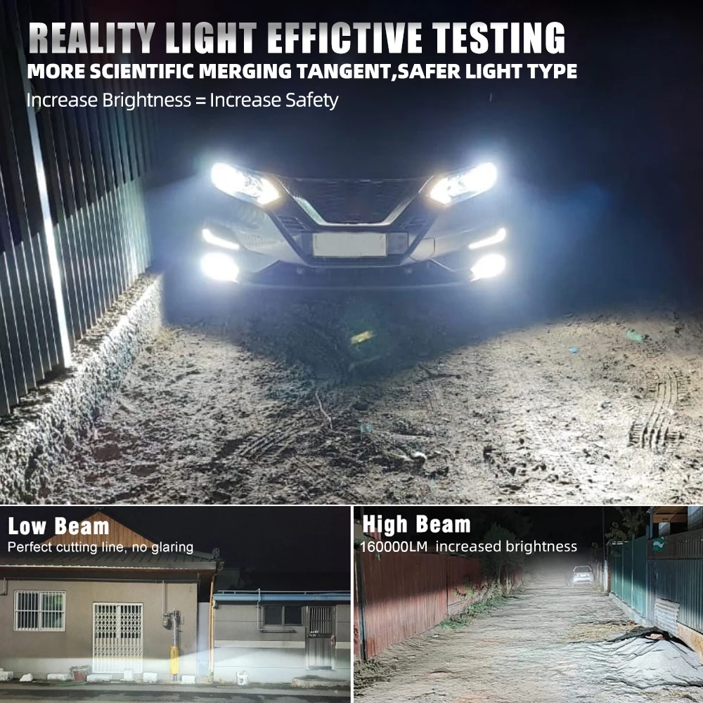 HYNBYZJ H7 1200 واط H4 H11 LED CANbus H1 H8 9005 9006 HB3 HB4 9012 1800000LM Hir2 Led المصباح توربو مصباح الضباب التلقائي 6000 كيلو #4