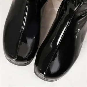 Plus Größe weibliche Knie -Plattformstiefel hochorange rot weißes Leder Patent High Heels Lady Lady Finger Round Reißverschluss Stiefel 6 Hauptverkäufe Frauen Orange Stiefel - №2