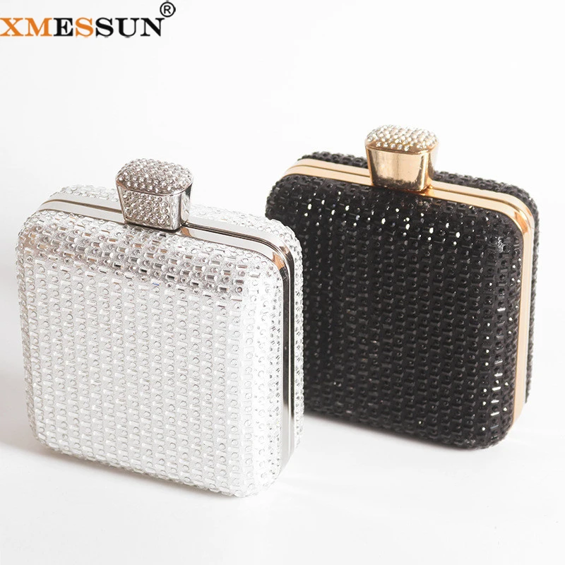XMESSUN New Trendy Diamonds Evening Bag for Women,Fashion Luxury Ladies Wedding Party Clutch Bag Chain Shoulder Crossbody Bag
