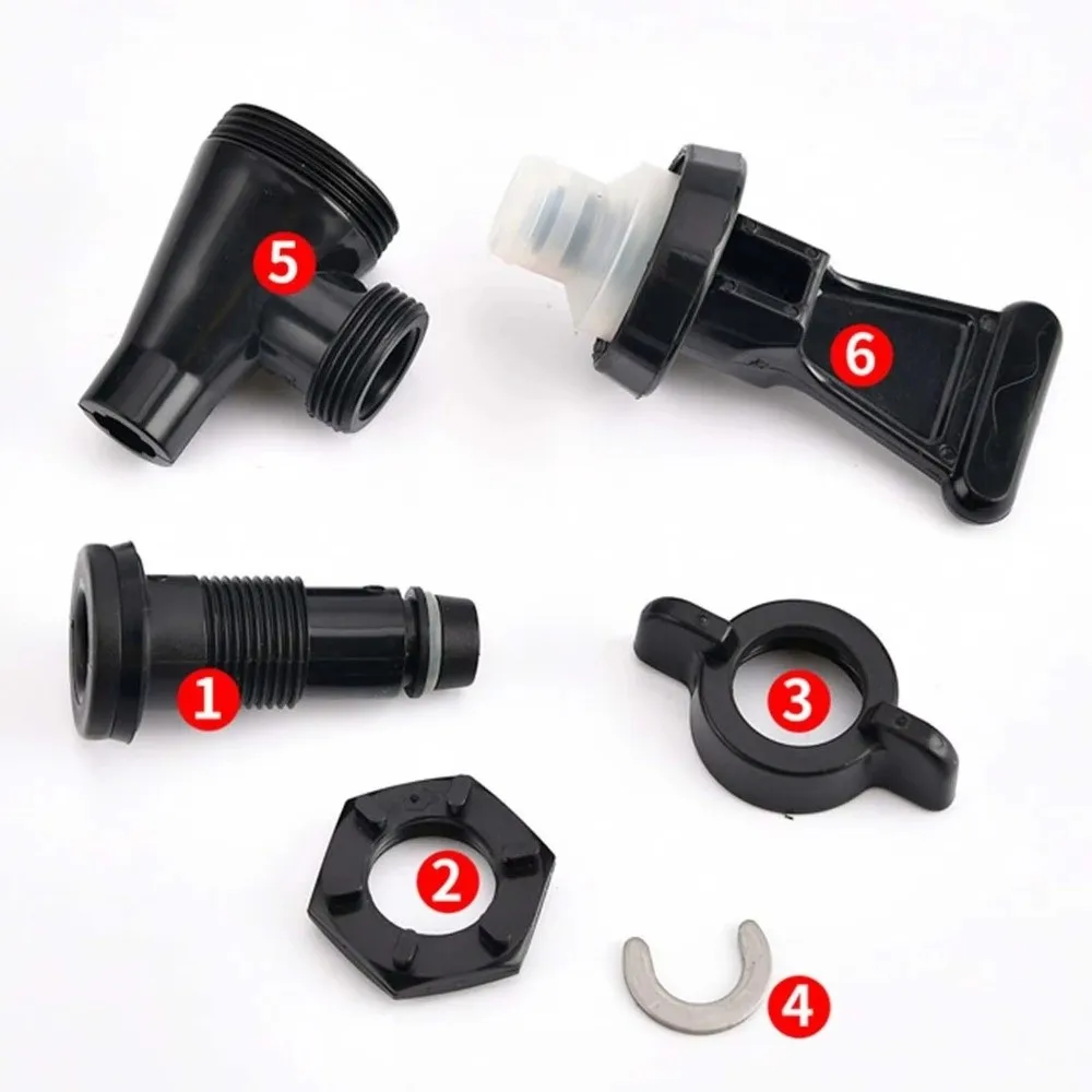 Upgraded Beer Barrel Faucet Tap Black Plastic Milk Tea Bucket Faucet Durable Detachable Nozzle Push Handle Spigot