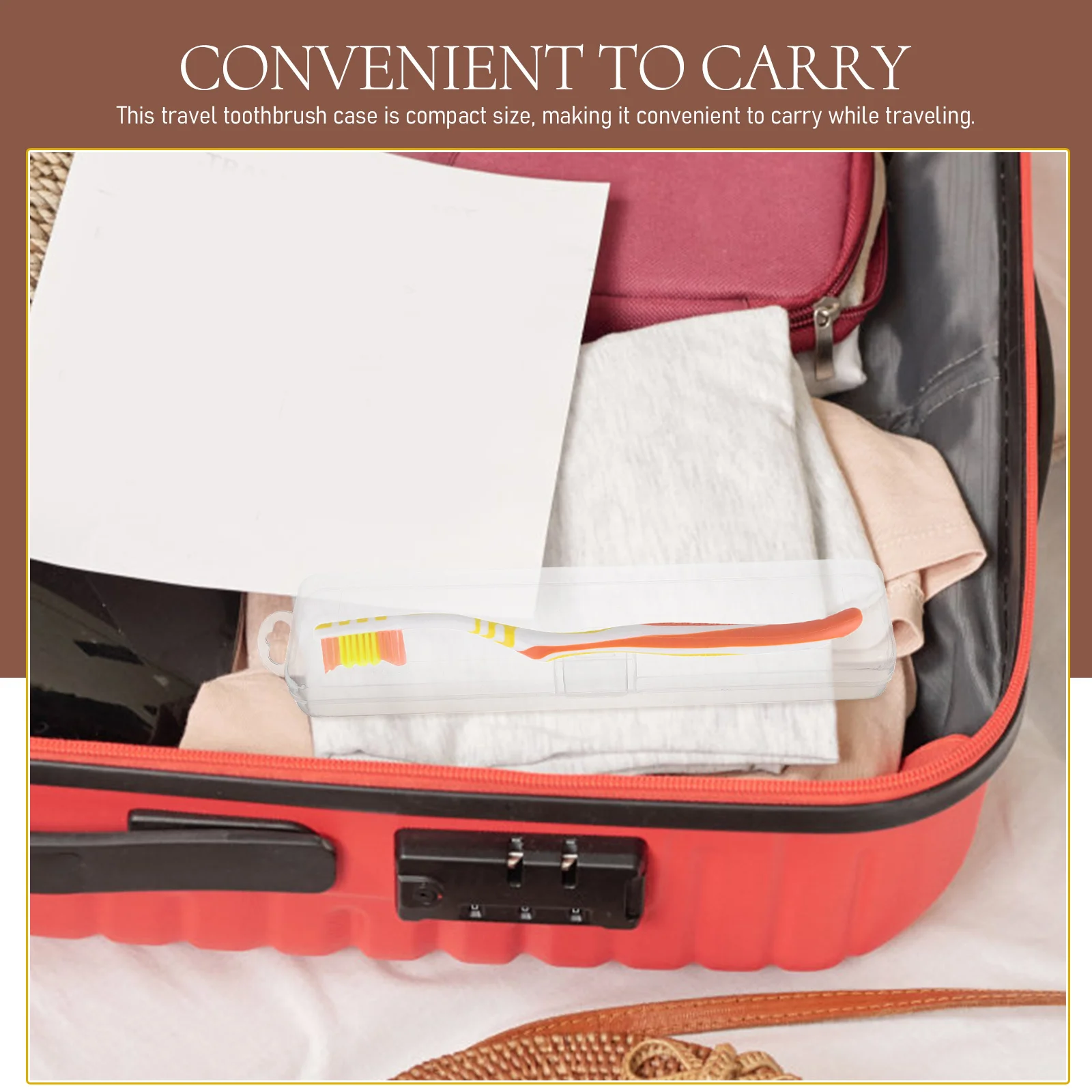 

5Pcs Toothbrush Case for Traveling Large Capacity Compact Size Practical Gift Choice for Friends Tooth Brush Case