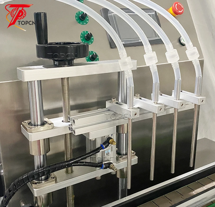 데스크탑 디지털 마그네틱 펌프 주스 오일 자동 물 플라스틱 원형 병 액체 충전 캡핑 기계