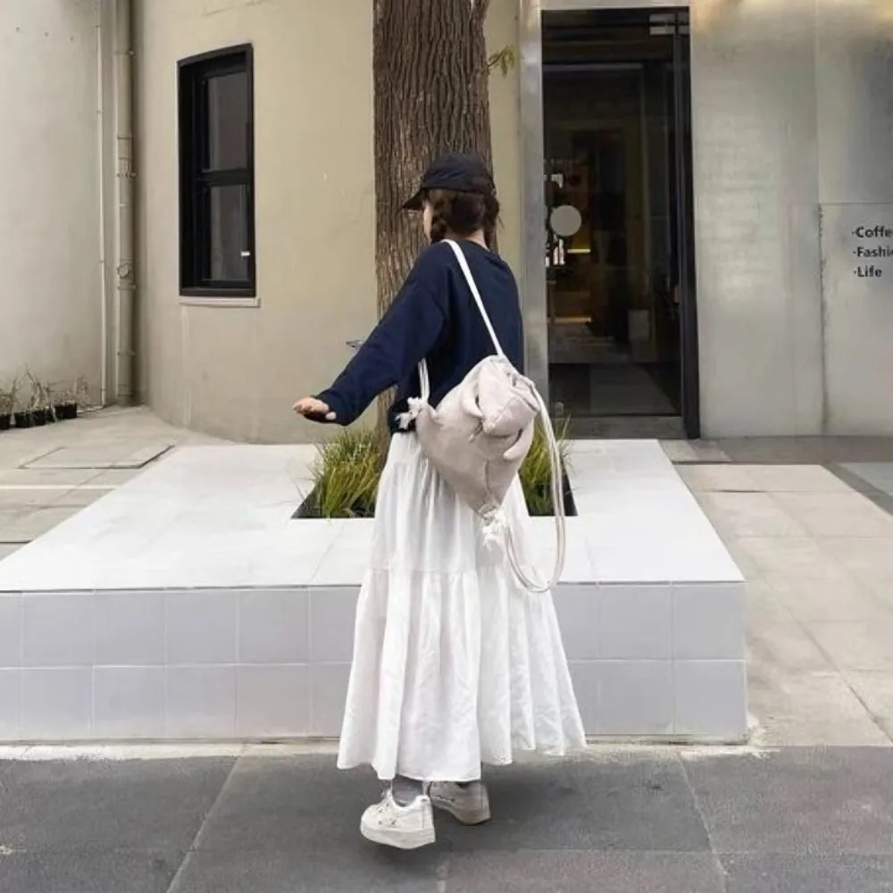 

Simple Ox Horn Hooded Backpack Large Capacity Solid Color Hoodie Design Schoolbag Korean Style Zipper Drawstring Bag Students