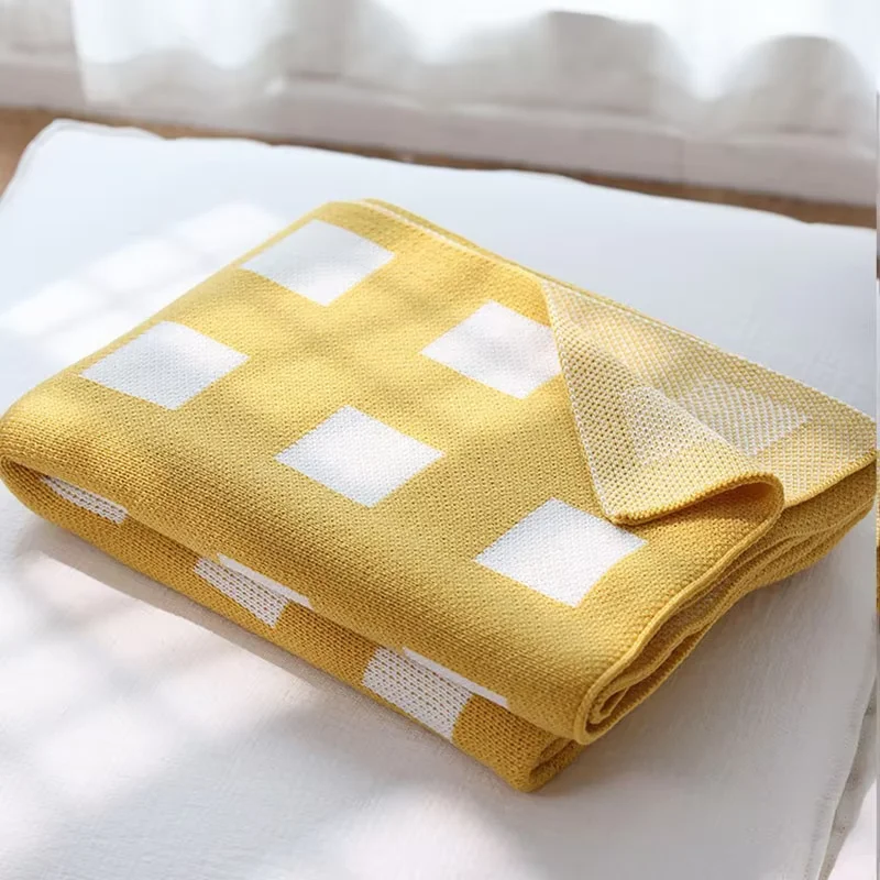 

Nordic Geometric Knitted Blanket for Beds Modern Simplicity Sofa Cover Luxury Throw Blanket Home Decor Bed End Towel Soft Shawl