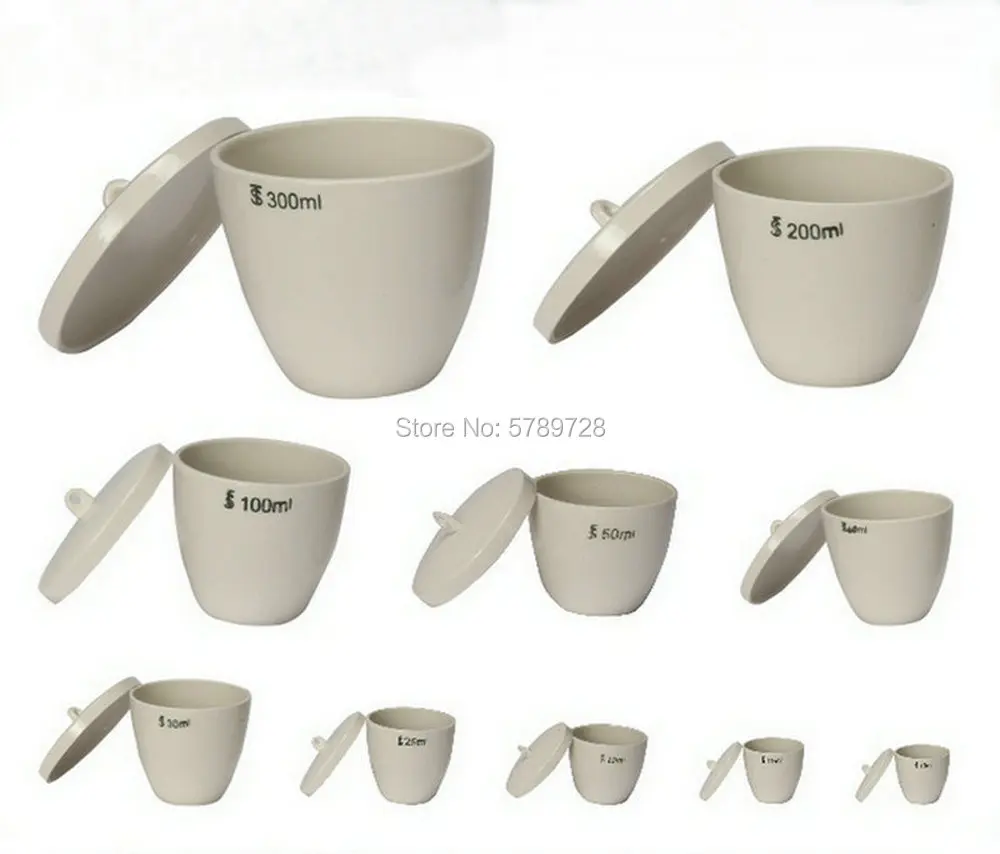 

All size available 5ml to 300ml Ceramic Crucible Laboratory Equipment Porcelain Crucible with Cover Lid