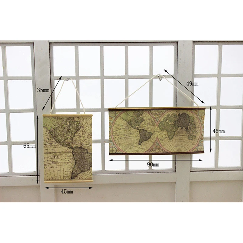 Mini mapa del mundo, muebles de simulación, modelo de juguete para decoración de casa de muñecas, accesorios en miniatura, venta al por mayor, 1/12