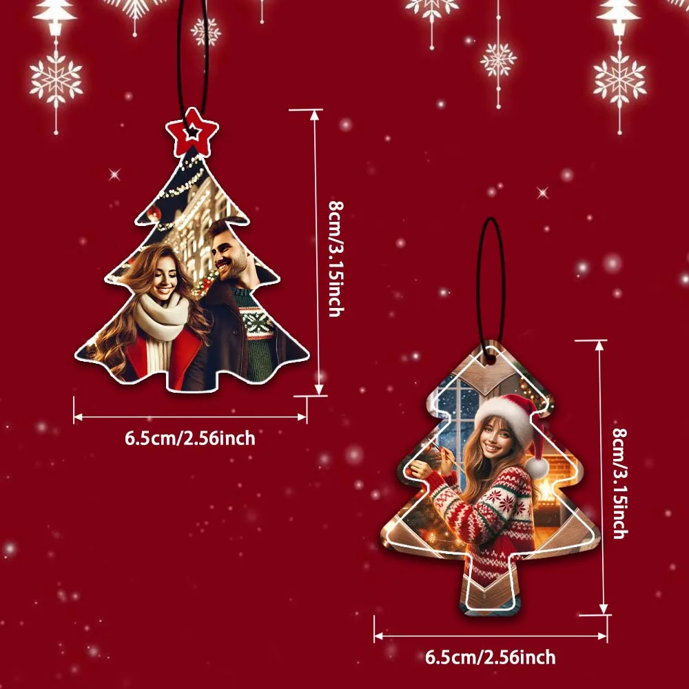 Customized photos, Christmas car air freshener, Christmas tree shaped holiday gift, exuding fragrance and fresh air, personalize