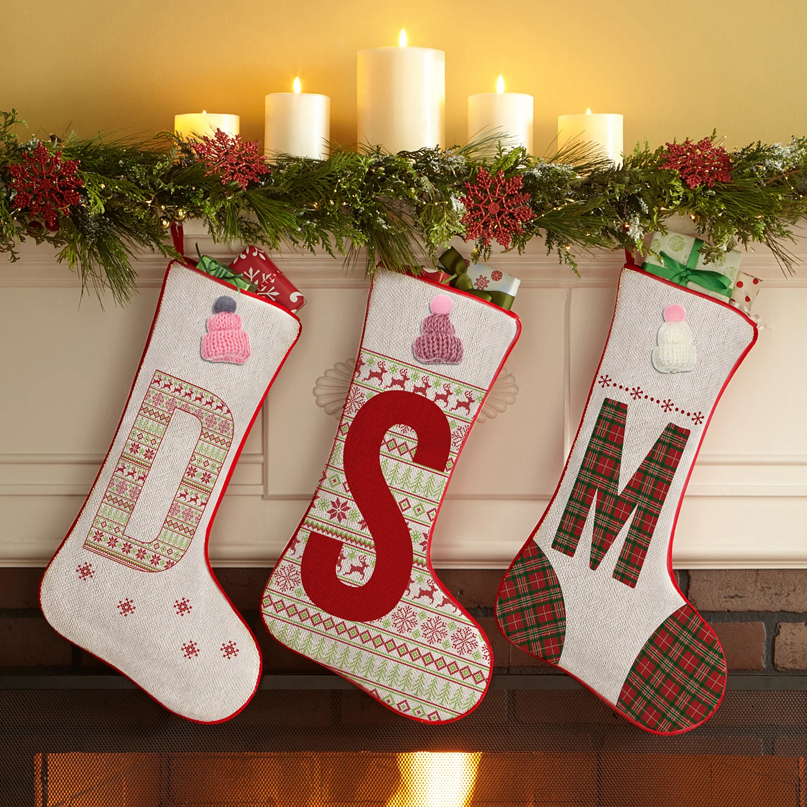 

Mini Wool Yarn Hats Knitting Decoration Christmas Tree Ornaments DIY Craft Decorative Knitted for