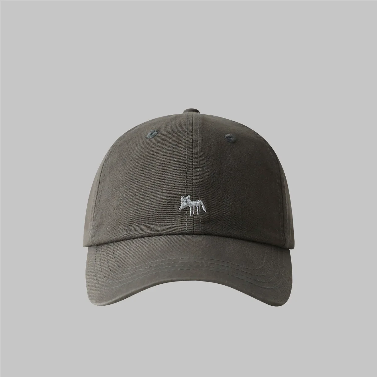 

Korean Fox Embroidered Baseball Caps Sun Protection Shading Hats For Men And Women Soft-top Big-headed Peaked Cap