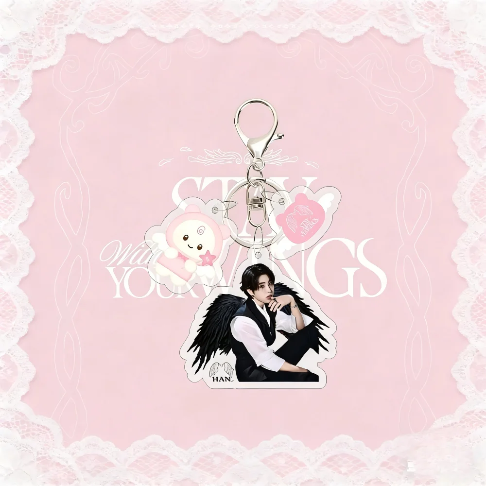 SKZOO Stray Kids Character Photo Acrylic Keychain Stay with Your Wings Backpack Pendant Accessories Fan Birthday Gift