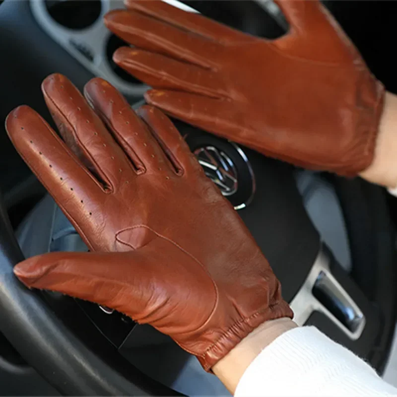 Motorcycle Sheepskin Gloves Men's Outdoor Sports Driving Retro Motorcycle Genuine Leather Gloves Warm