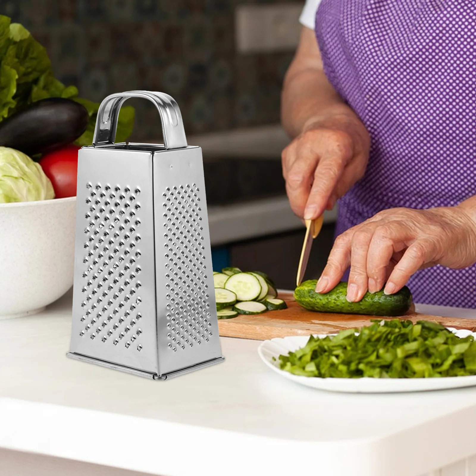 

Four-sided Grater Steel Graters for Kitchen Food Tool Vegetable Grating Stainless Slicer Shredder