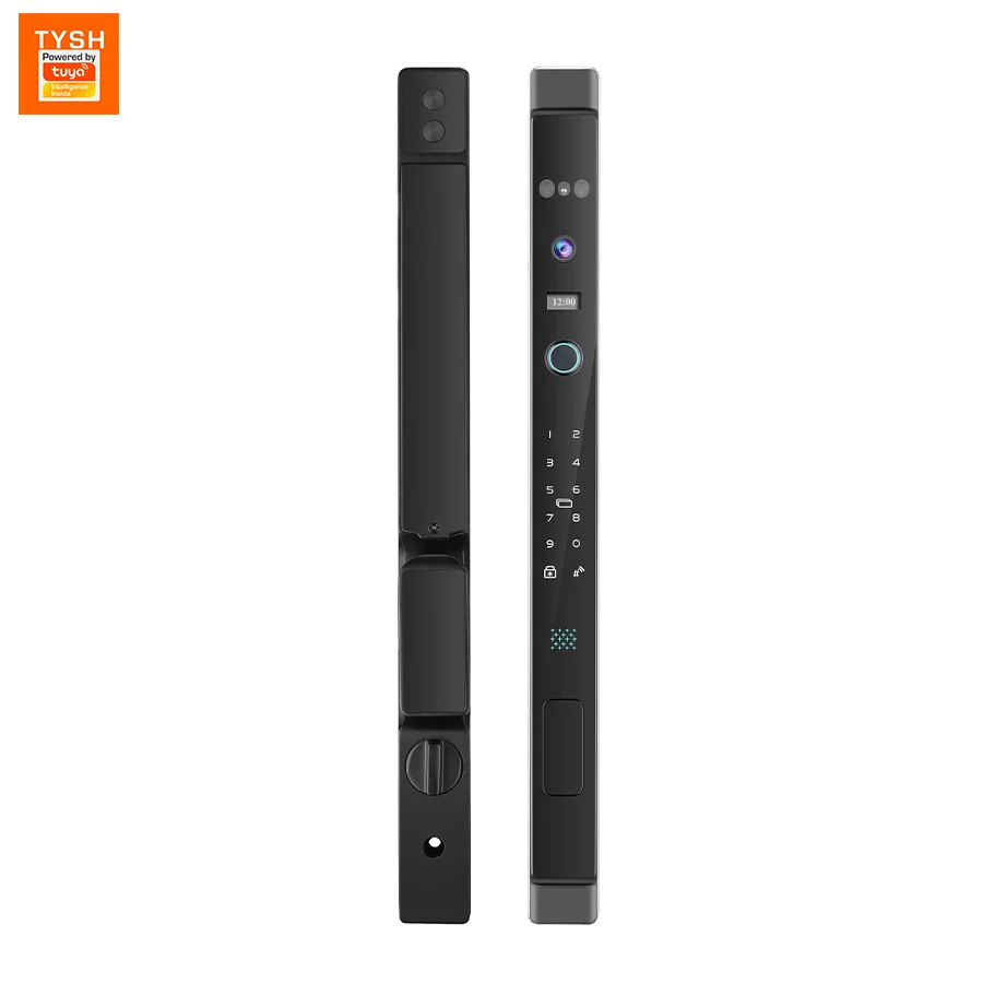 Tuya WiFi Electronic Smart Door Lock 3D Face Palm Vein Password Key Fingerprint Aluminum Glass Sliding Door Waterproof Outdoor