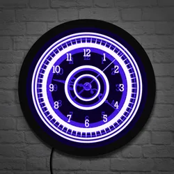 Luminous 3D Wall Clock with Silent Non-Ticking Arabic Numerals Illuminated Edge Lit Bar Beer Neon Sign Wall Clock with LED Light