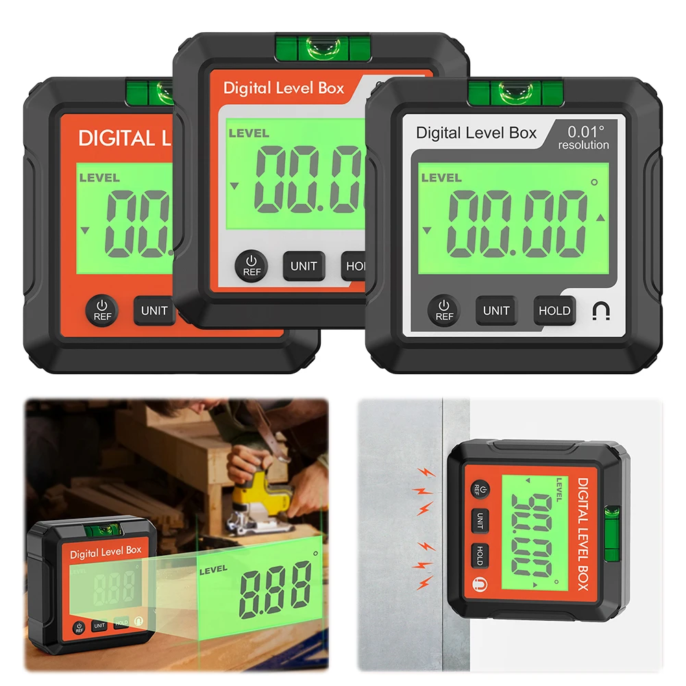 Digital Angle Protractor Inclinometer Universal Magnetic 90 Degree Ruler Goniometer Level Angle Finder Measuring Tools