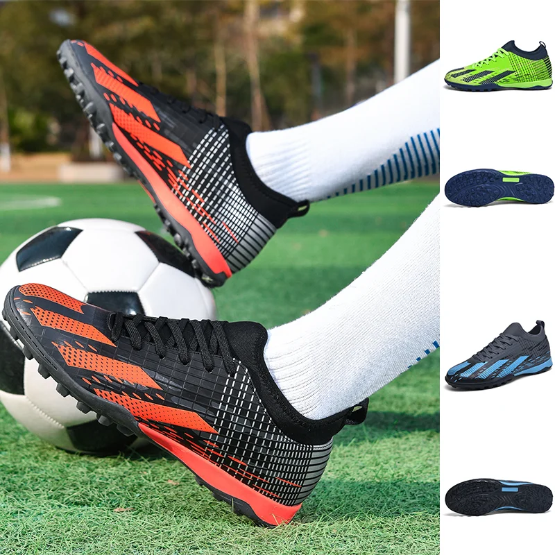 

Мужские футбольные бутсы с заклепками для газона, подходящие для студенческих тренировок по искусственной траве, с длинными заклепками, противоскользящим и ж.