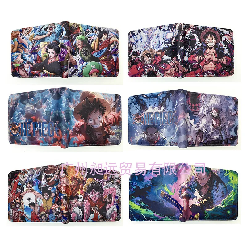 41types Anime Monkey D Luffy One Piece ZORO Cartoon PU Wallet Creative Simple Foldable Coin Purse Multifunctional Card Boys Gift
