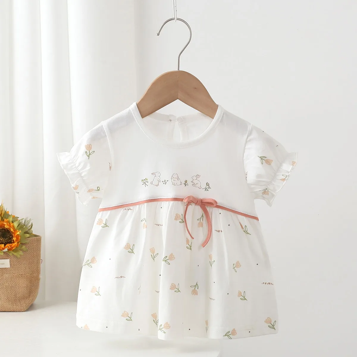 2026 New Baby Girl Summer Lightweight Cute Princess Dress 9-18M Newborns Cotton Blend Breathable Skin-friendly Stylish Dress