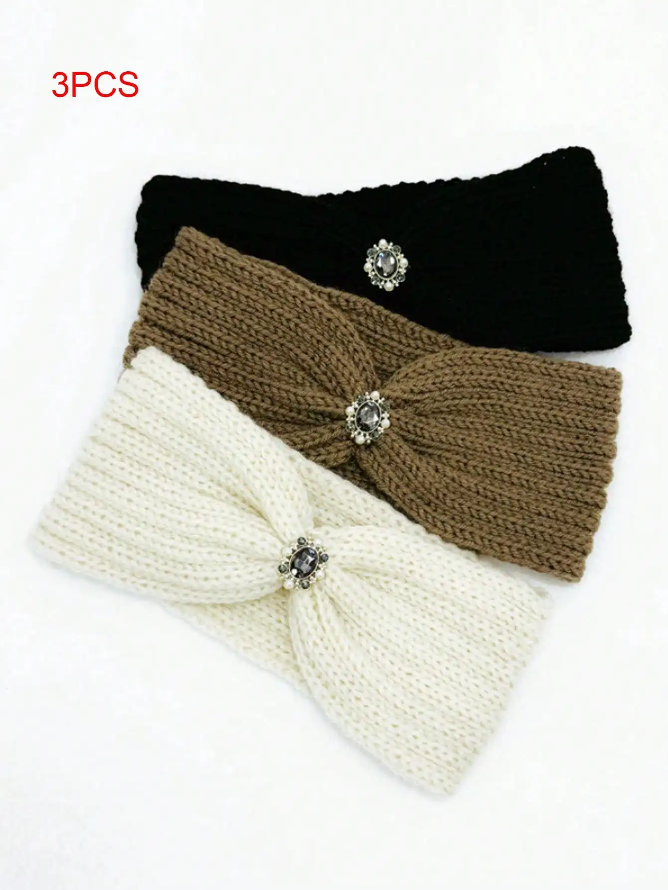 

Женские повязки на голову (банданы) 6/2 шт., простые однотонные витые повязки, вязаные модные аксессуары для волос, универсальные для прогулок, подходят для любого случая