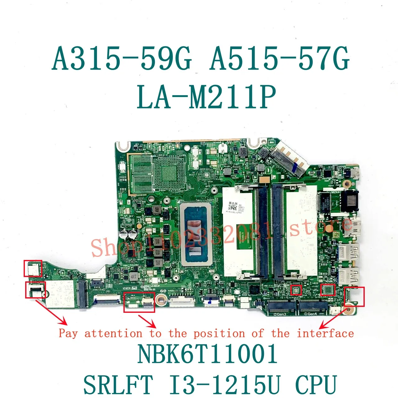 Высококачественная материнская плата LA-M211P NBK6T11001 для Acer A315-59G A515-57G материнская плата для ноутбука с I3-1215U / I5-1235U CPU 100% протестирована